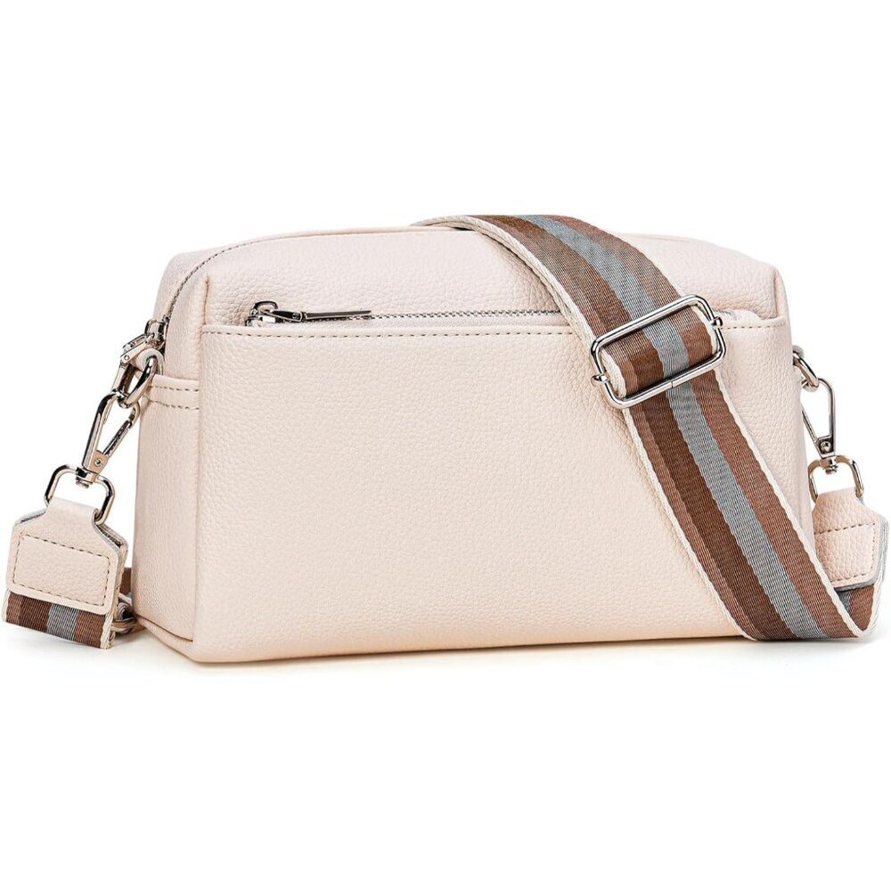 Vegan Leather Crossbody Bag Women Small Shoulder Purse with Multi Pockets